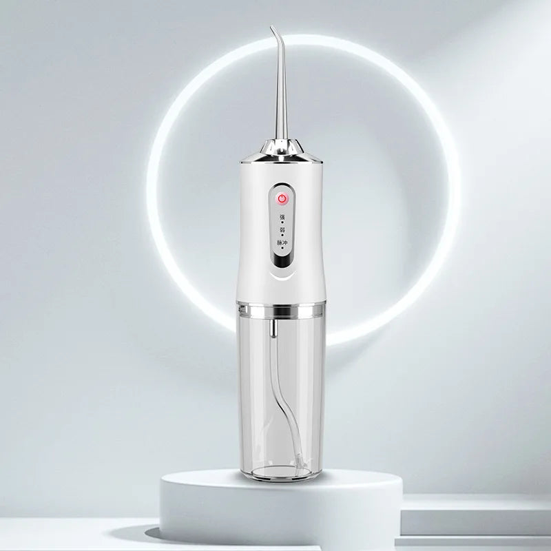 ﻿ Dental Floss Portable Cordless Oral Irrigator Cleaning 3 Modes Waterproof Rechargeable Dental Cleaner With 4 Nozzles Clean Gum