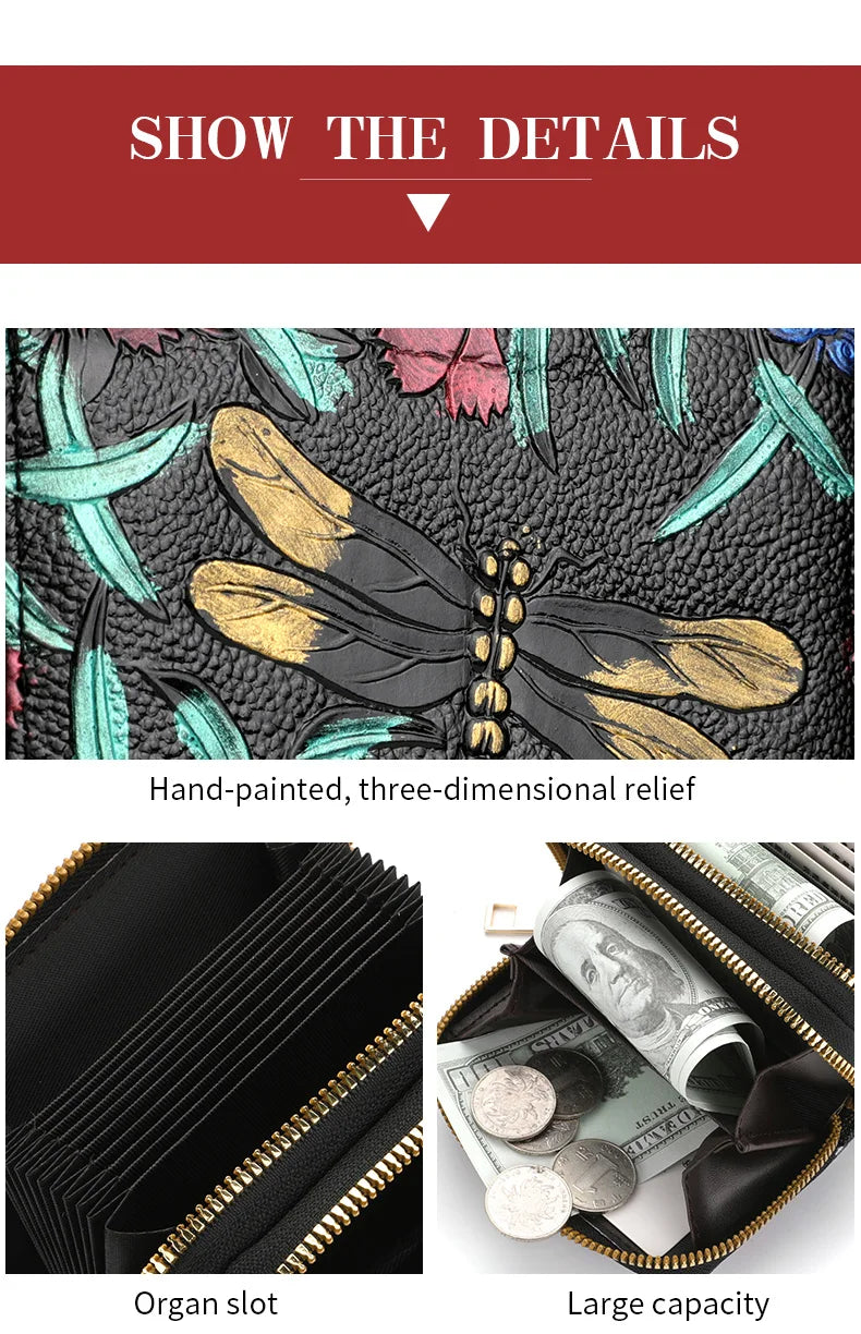 Women's Credit Card Wallet Large Capacity Multi-Card Slot Coin Wallet Double Zipper Credit Card Holder For Women