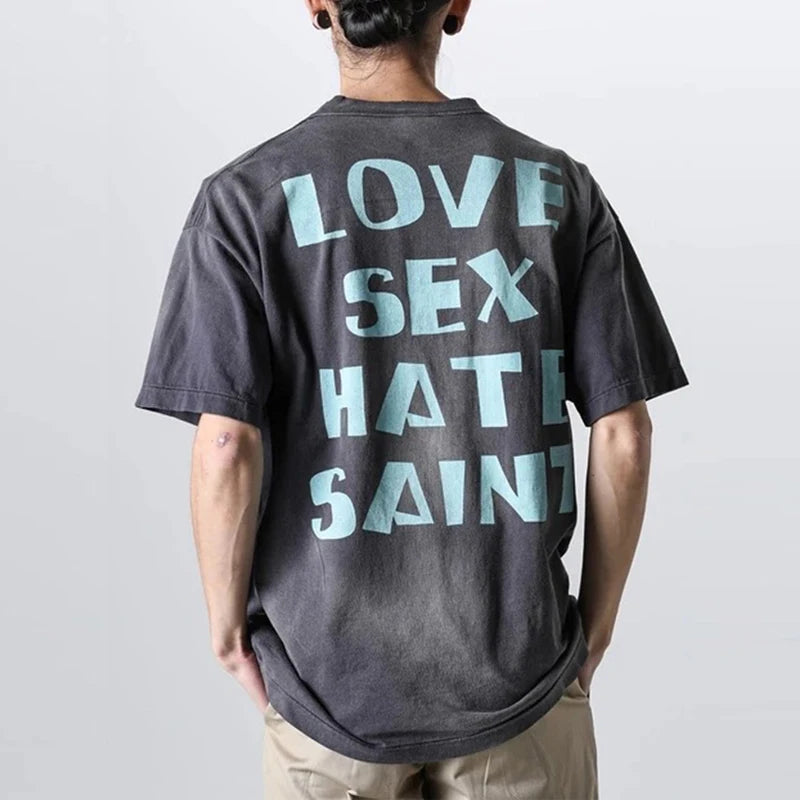 Pay Money To My Pain Saint T-Shirt Men Women Best Quality Oversized 100% Cotton Tee Tops Vintage Washed Black Graphics T Shirt