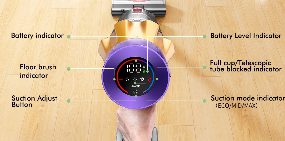 Armo V18 550W 50kPa Suction Power Handheld Wireless Vacuum Cleaner 6 in 1  LED Display Cordless Vacuum Handheld Sweeper Machine