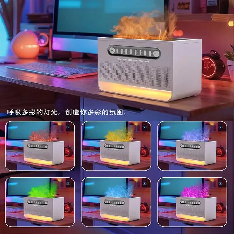 White Noise Humidifier All-in-one Machine To Help Sleep Portable Night Light Diffuser with 8 Natural Sounds Bluetooth Speaker