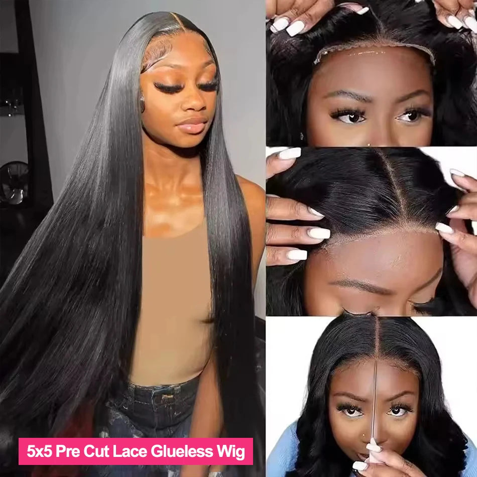 Bone Straight 13x4 HD Lace Front Human Hair Wigs Brazilian Remy Frontal Wig 5x5 Glueless Wigs Human Hair Ready To Wear For Women