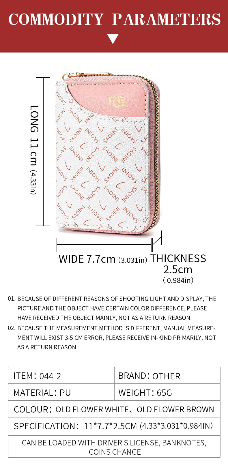 New Women's Small Wallet Premium Sense Personality Lady Credit Card Holder Fashion Multi-Slot Zipper Credit Card Wallet  Women's