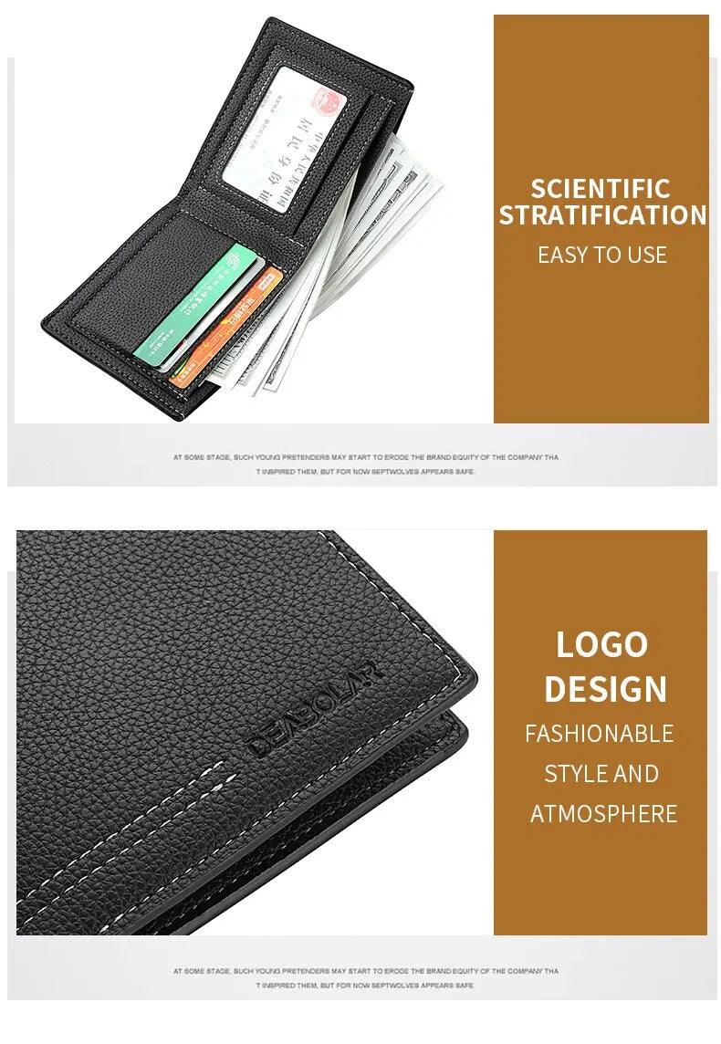 Men New Minimalist Wallet Ultra-thin PU Leather Multi-slot Newly Designed Wallet