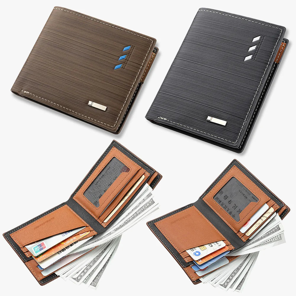 Men's Short PU Leather Wallet, Multi-slot Credit Card Holder Men's Wallet, Casual Wallet for Men