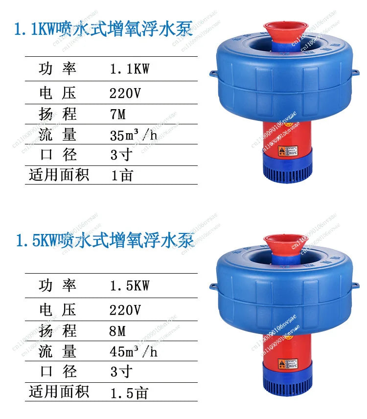 750w Fish Pond Aerator Oxygen Pump Household Breeding Irrigation and Drainage Sprinkler Oxygenated Water Pump