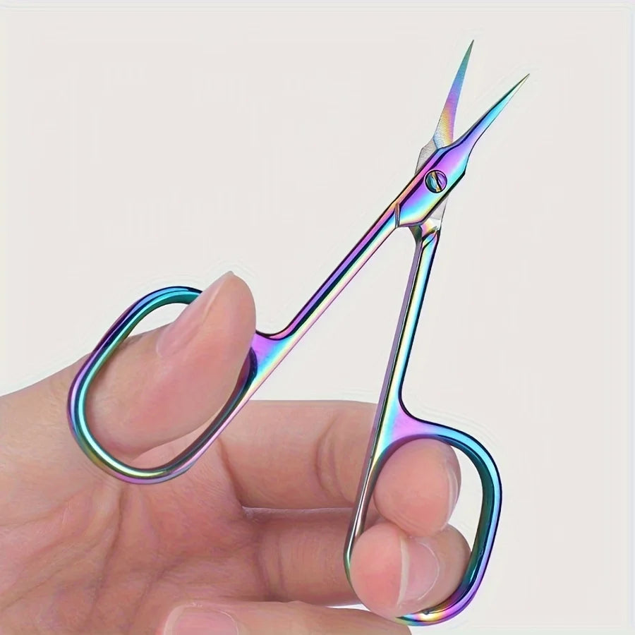 Stainless Steel Curved Tip Thin Blade Cuticle Scissors Nail Clippers Trimmer Manicure Tools Eyebrow Tools Dead Skin Remover