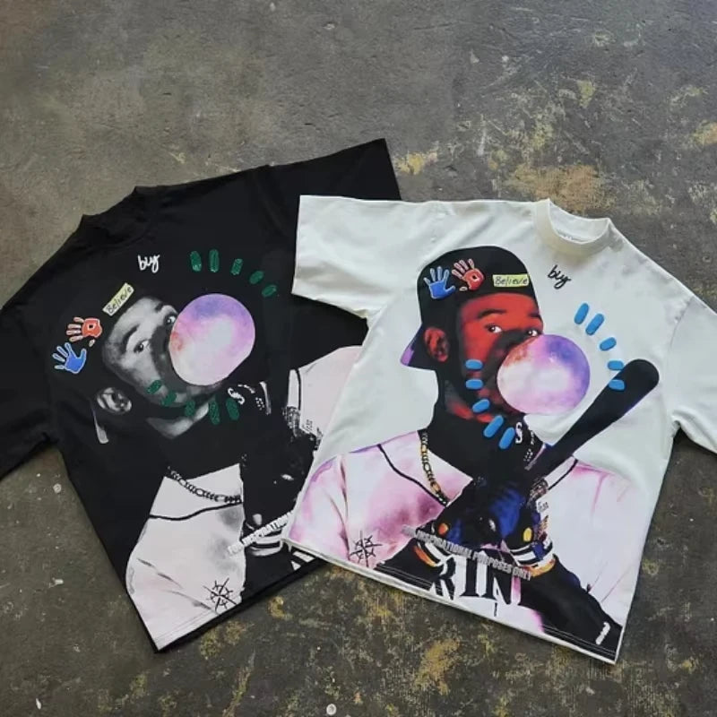 Vintage Baseball Boys Graphic Casual Street Basketball T-Shirt Men Y2K Summer Short Sleeve Oversize Tshirt Streetwear Women Tops