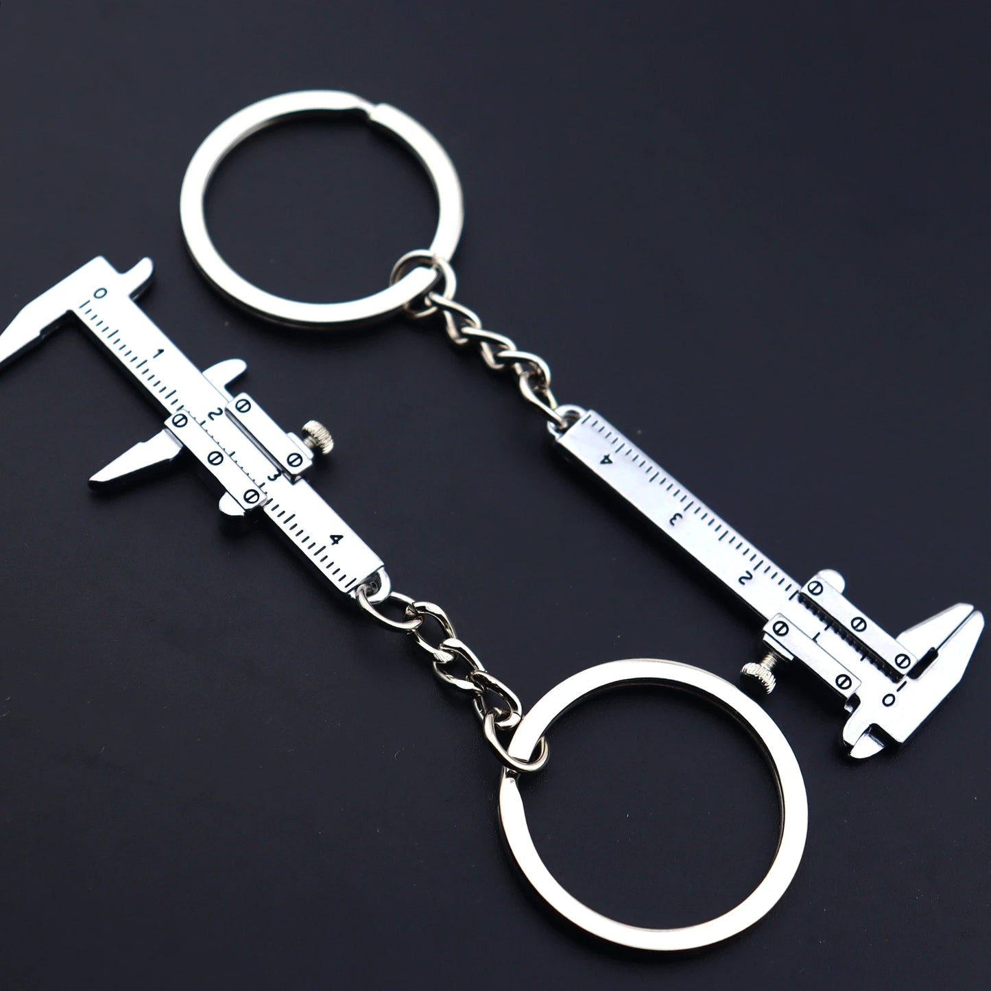 New Fashion Car Key Mini Vernier Caliper Portable 0-40mm keychain Measuring Gauging Tools Car Turbo key Chain Ring Ruler Caliper