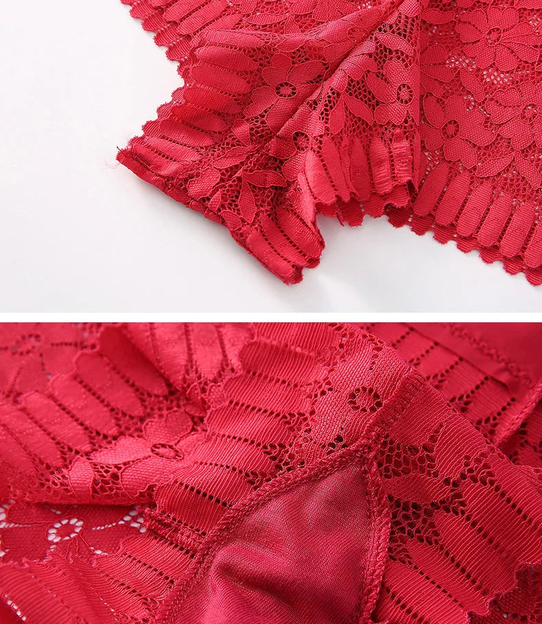3PCS Women Lingerie Panties Sexy Lace Cheeky Plus Size High-waist Panties Female Briefs Ladies Seamless Breathable Underwear