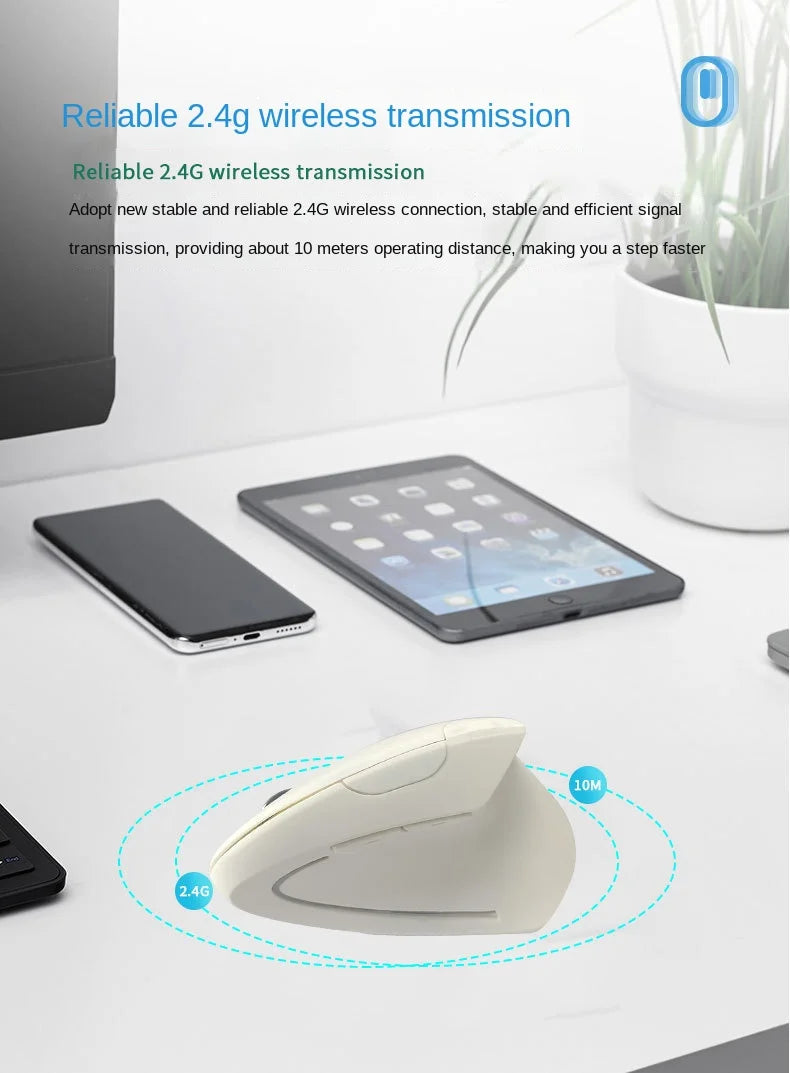 Original ihoyi Wireless Mouse Vertical Wired USB Mouse Ergonomic Luminous 2.4G Mute Photoelectric Bluetooth Game Mouse