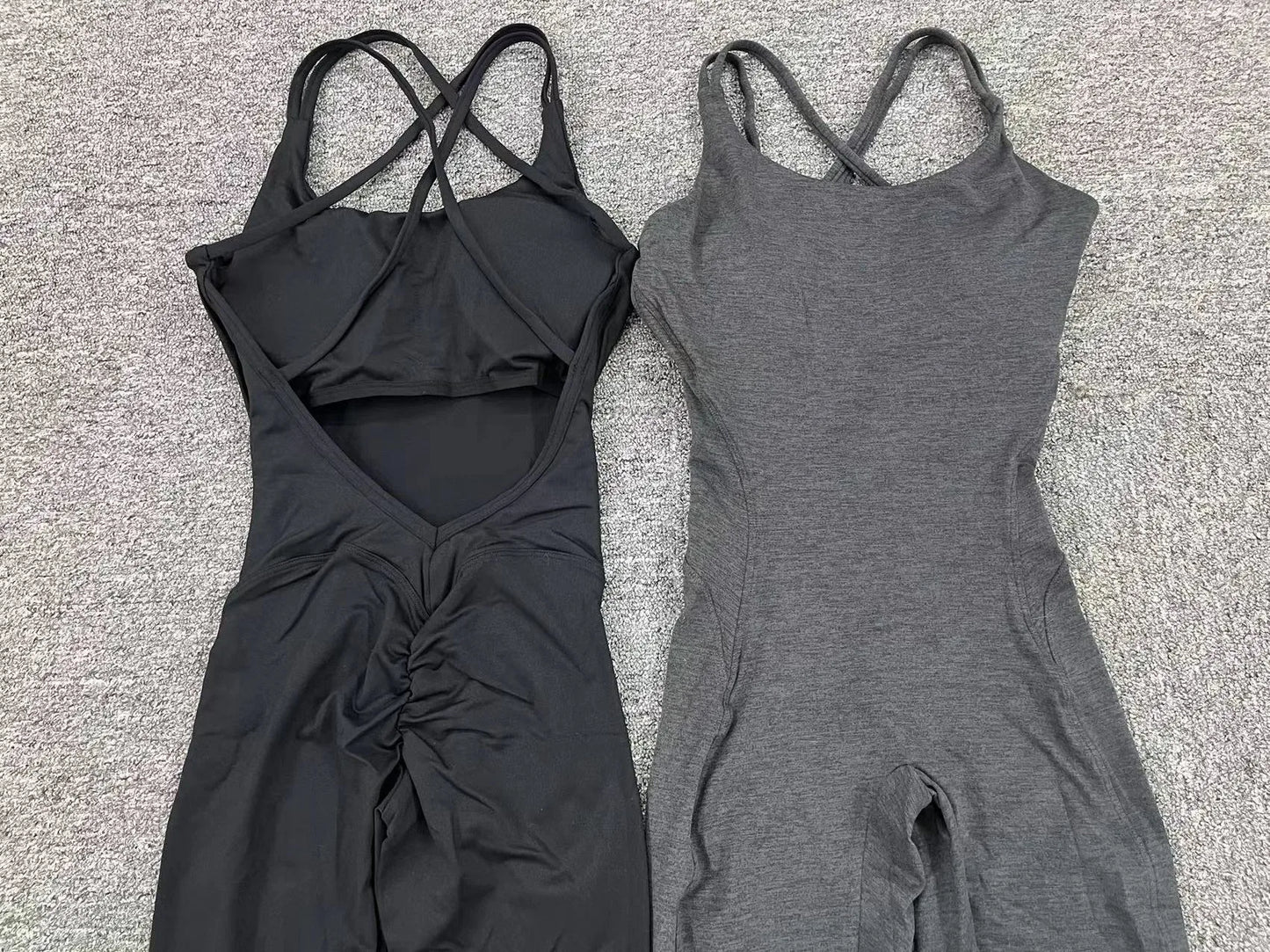 Sexy Backless Bodycon Scrunch Jumpsuit Raises Butt Women Dance Fitness Overalls for Women Sleeveless Yoga Sport Jump Suit Black