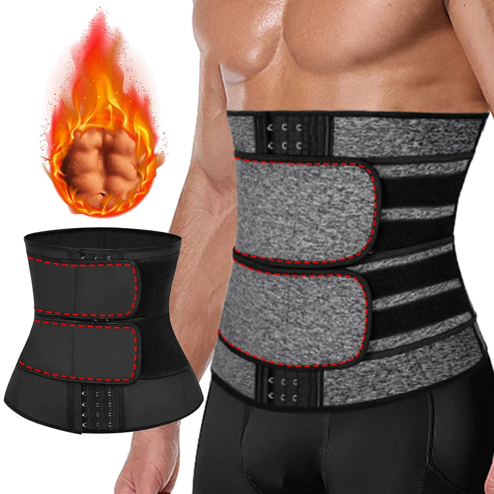Men Waist Trainer Body Shaper Slimming Belt Sheath Weight Loss Belly Cincher Workout Trimmer Corset Shapewear Sauna Sweat Straps