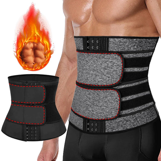 Men Waist Trainer Body Shaper Slimming Belt Sheath Weight Loss Belly Cincher Workout Trimmer Corset Shapewear Sauna Sweat Straps