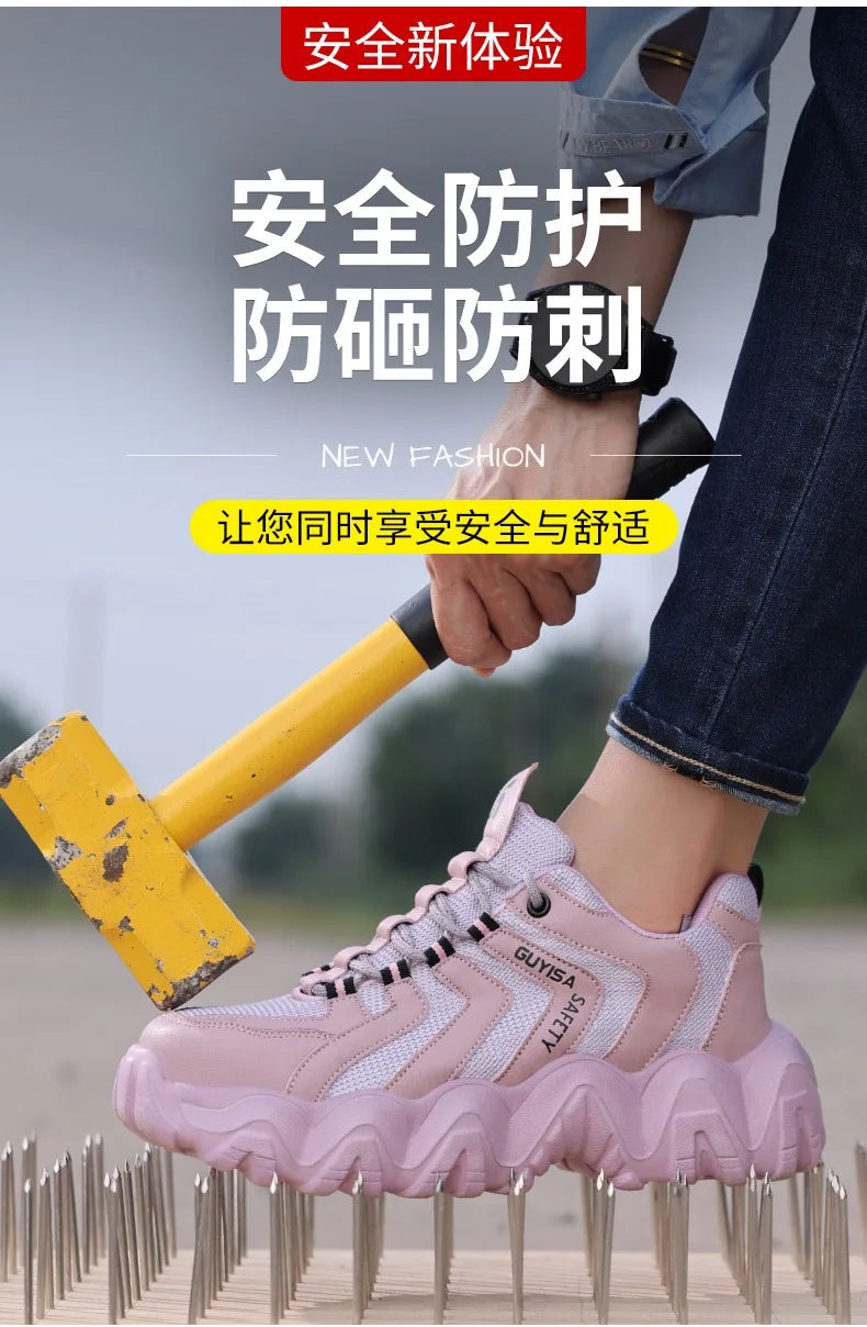 New work shoes for all seasons, lightweight, anti smashing, anti stab, anti slip, construction site safety protection shoes