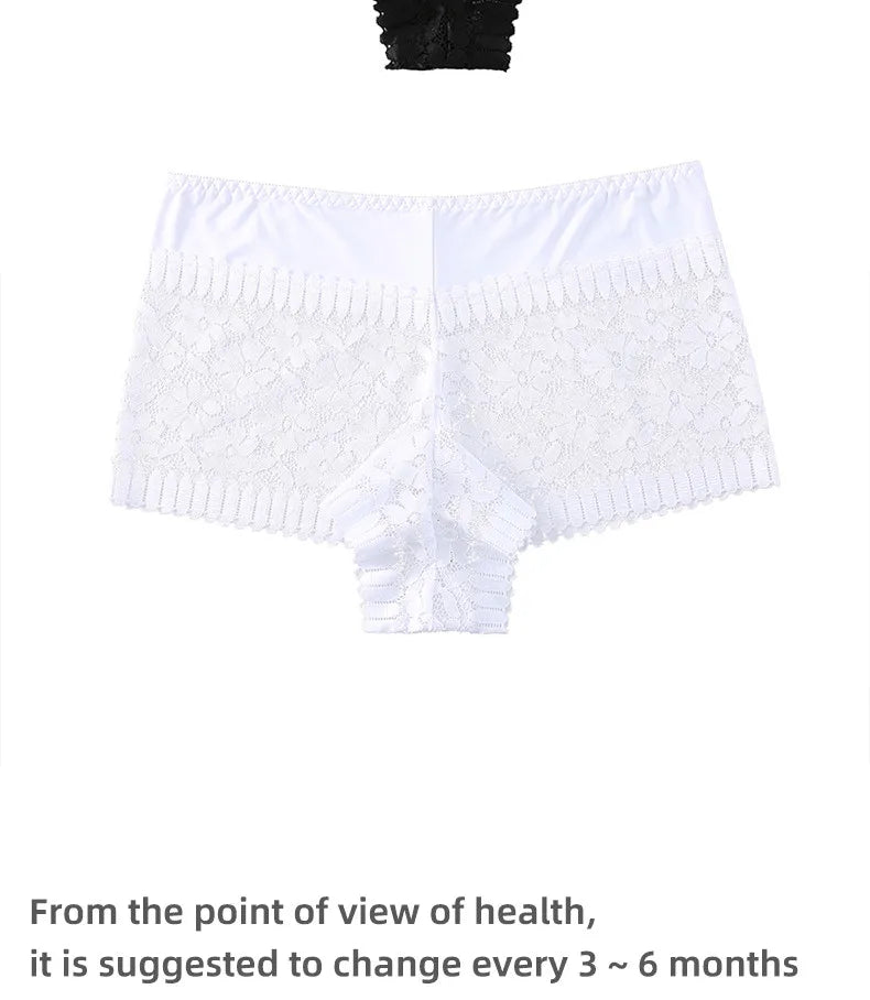 3PCS Women Lingerie Panties Sexy Lace Cheeky Plus Size High-waist Panties Female Briefs Ladies Seamless Breathable Underwear