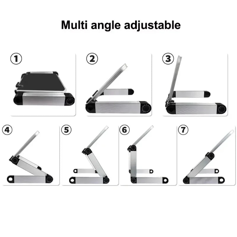 Laptop Desk Stand Portable Aluminum Computer Table Bracket with Radiator Adjustable Notebook Folding Holder Desk Cooling Stand