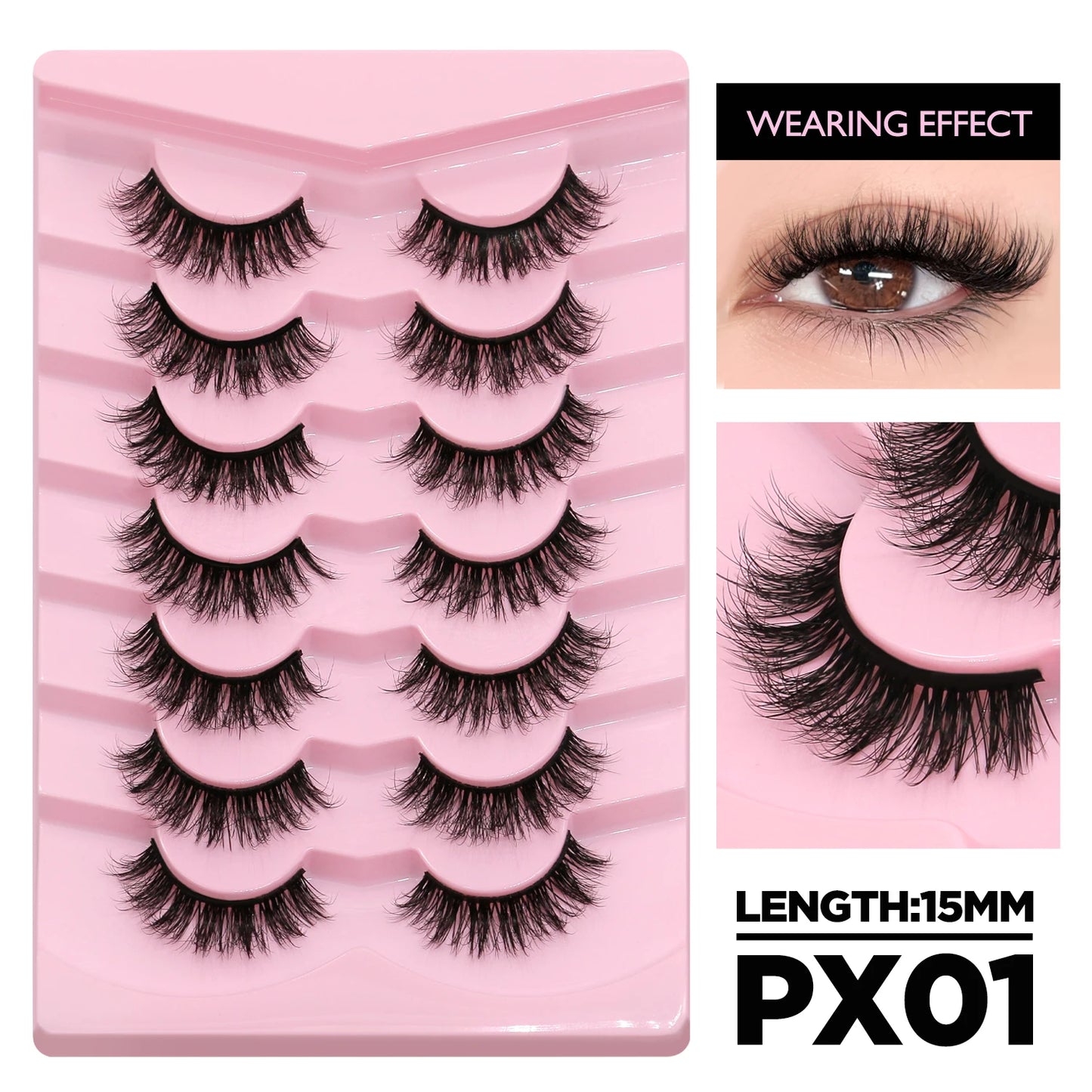 GROINNEYA Cat Eyelashes Fluffy 3D Mink Eyelashes Natural Look False Lashes for Daily Party Wedding Lightweigh Reusable Makeup