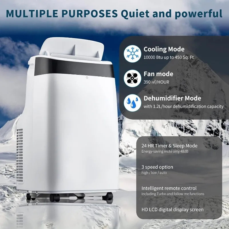 Jojoka Portable Air Conditioner with Remote Control, 10000 BTU Portable AC for Room, Dorm, Office with Drying, Fan, Sleep Mode