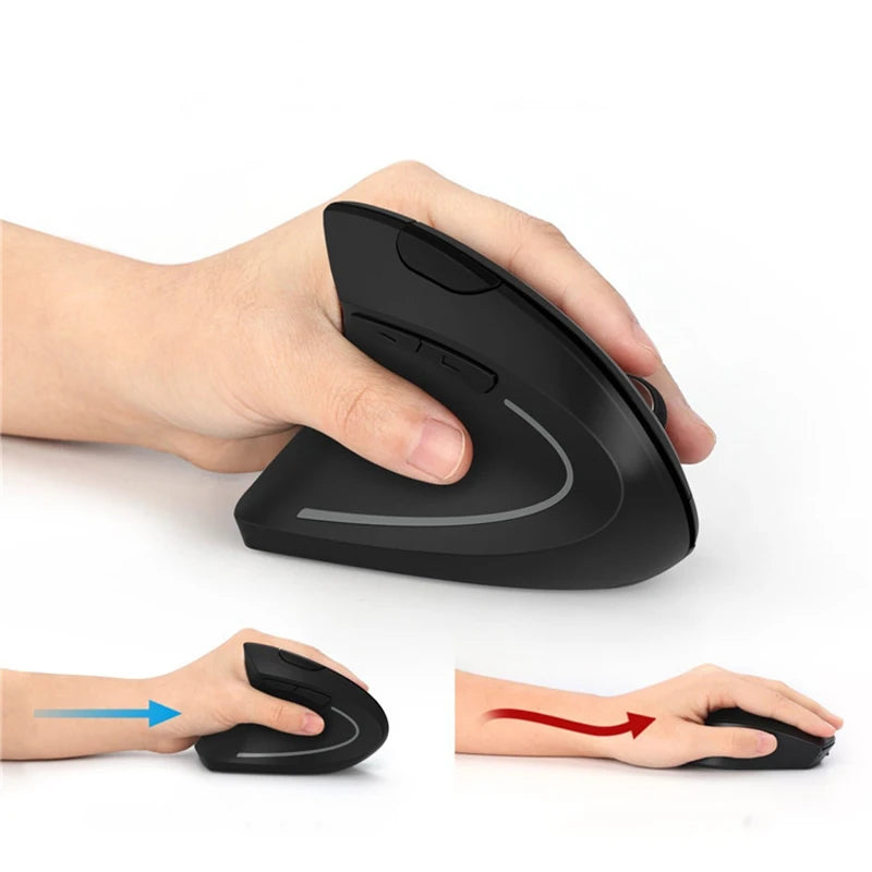 Left Right Hand Mouse Vertical Ergonomic Wireless with Bluetooth Double Mode Mouse Computer PC Mice Rechargeable Gaming Mouse