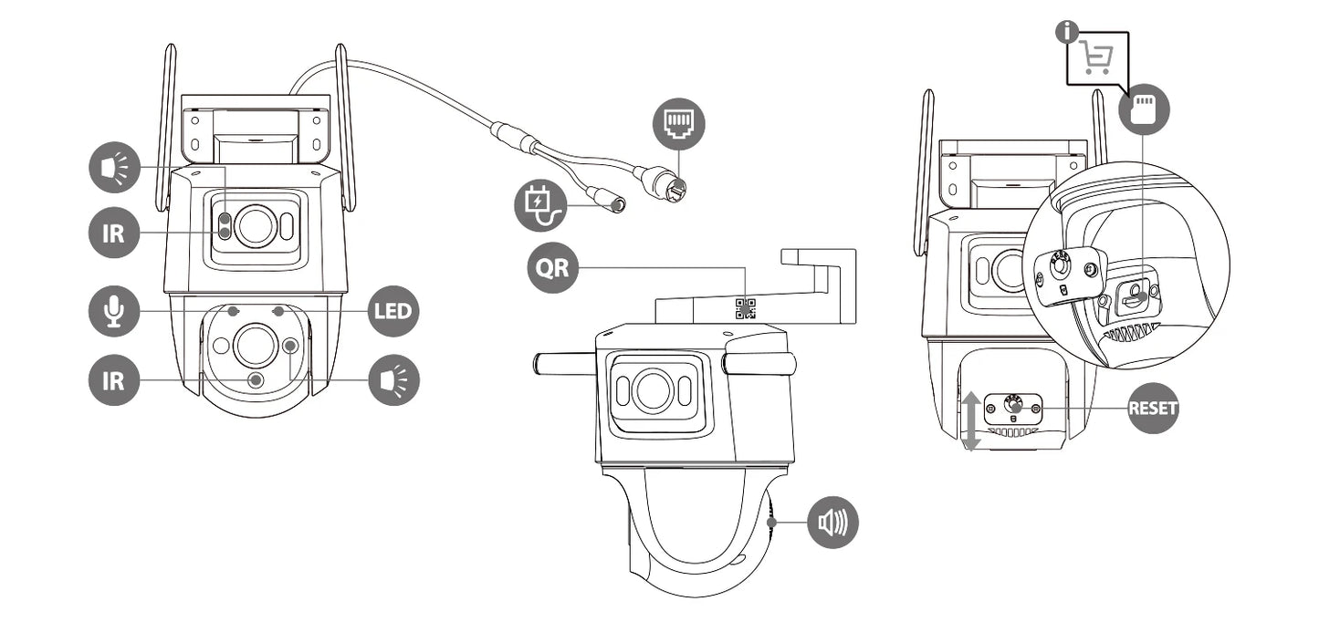 IMOU Cruiser Dual 8MP Dual Lens Outdoor PT Camera Home Security IP Camera AI Human & Vehicle Detection Surveillance Camera
