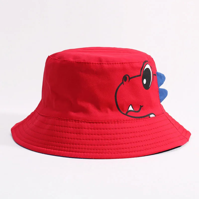 Cartoon Dinosaur Bucket Hat For Baby Sunshade Fisherman Hats 1-3Year Girl Boy Kids Sun Protection Basin Cap Cute Children Visors