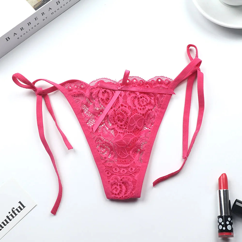 Sexy G-string Thongs Women Panties Floral Sheer Underwear Soft Lingerie Briefs Lace Transparent Knickers