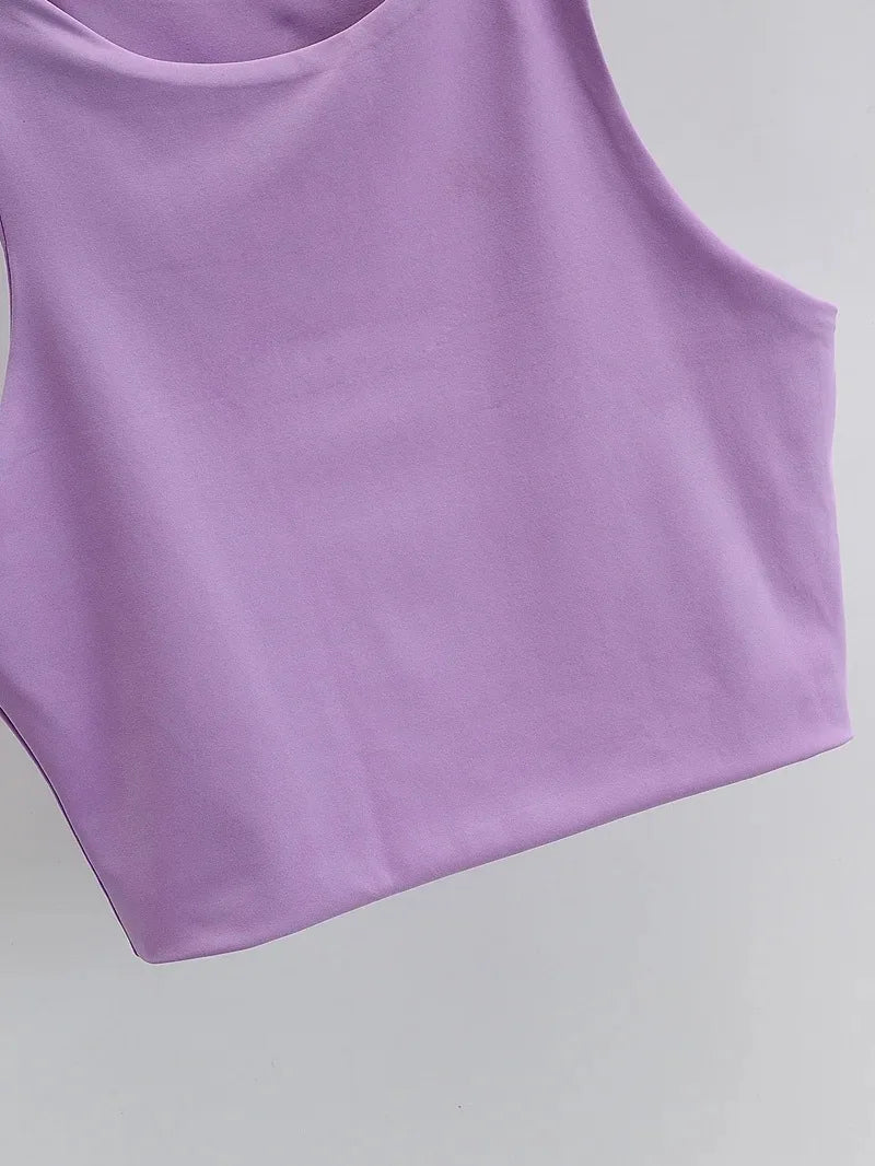 2024 Summer Fashion Women Sexy Slim Tops O-neck Sleeveless Double Nylon Ladies Good Quality Tank Tops 6 Colors