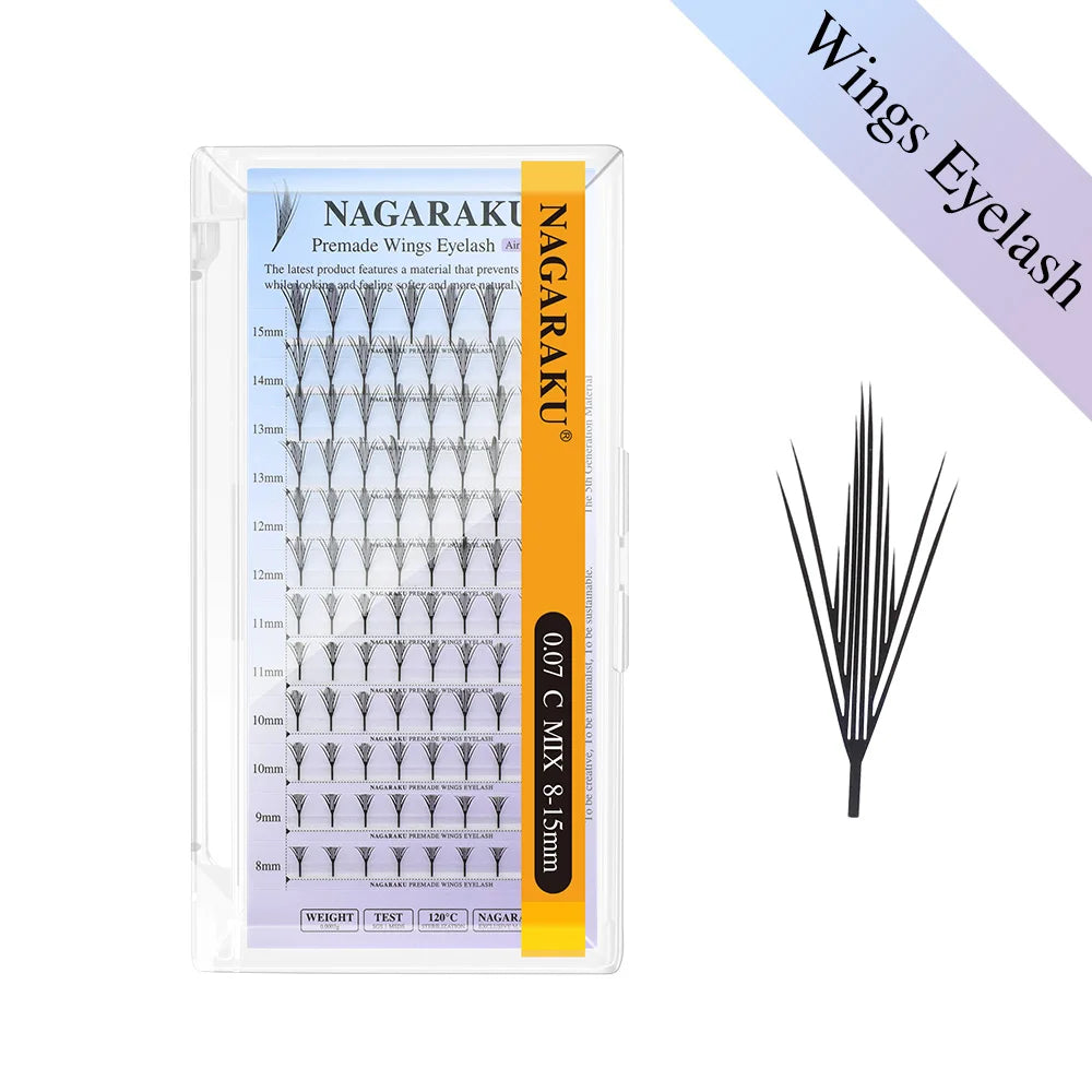 NAGARAKU Premade Spire Fairy Wings Eyelash Anime Effect Soft Plume Fluttering Eyelash Extensions Comic