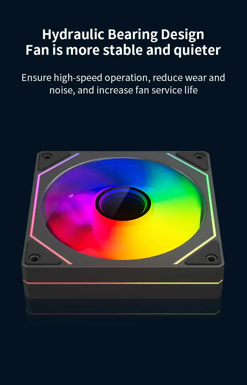 ICE Whale Prism 4 PRO PC Case Fan 120mm  ARGB Cyclic Mirror Light Effect PWM 800-1800RPM CPU Cooler ventilador