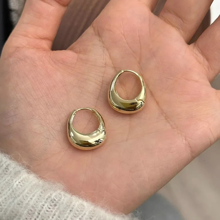 925 Sterling Silver Vintage Round Earrings For Women Trendy Metal Hoop Earring Jewelry Prevent Allergy Party Accessories Gifts