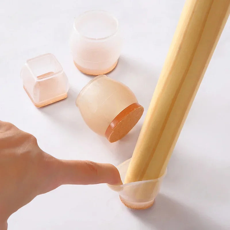 New 12Pcs Silicone Table Chair Leg Mat round square furniture Leg Caps Foot Protection Bottom Cover Pads Wood Floor Protector