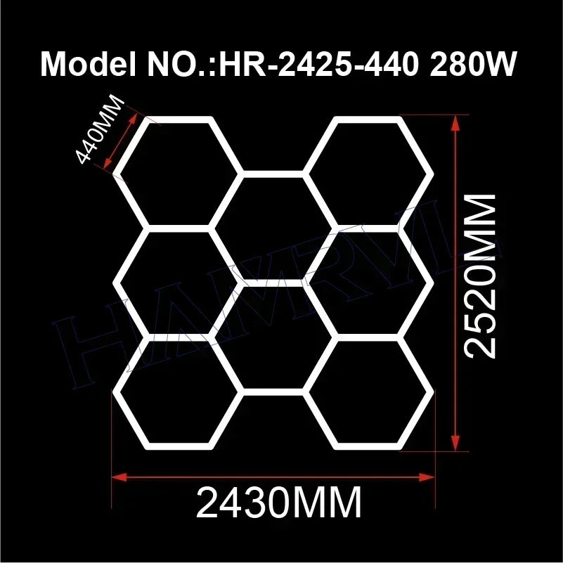 Cutomized Barbershop Hair Salon Led Ceiling Light Hexagon Garage Light Warm/Natural white 3000K 4000K Honeycomb Lighting For Car