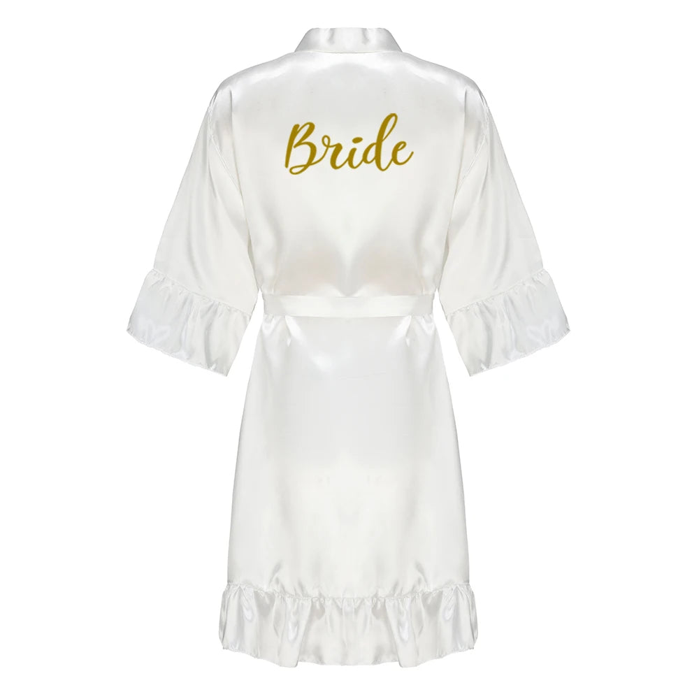 New Green Satin Bathrobe Women Getting Married Bride Hen Party Sisters Sqaud Mother Wedding Bridesmaid Robes