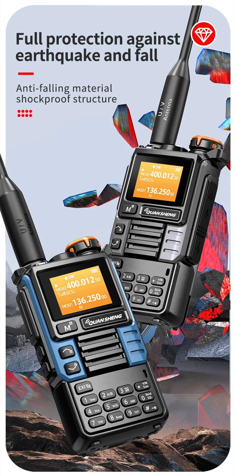 Quansheng UV-K6 Upgrade UV-K5 (99) Interphone 5W Air Band Radio Tyep C Charging UHF VHF DTMF FM Scrambler NOAA Wireless Frequenc