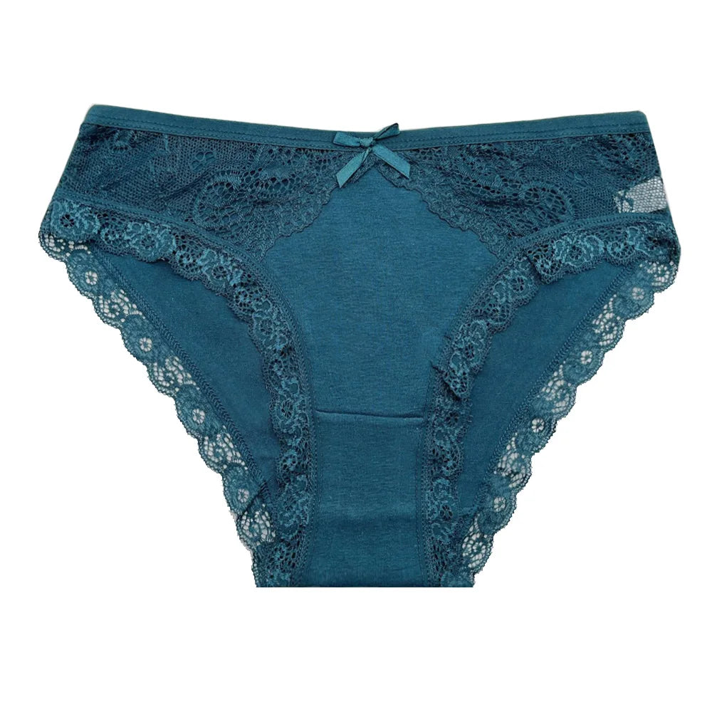 5 PCS/SET New Arrival Low Rise Ladies Sexy Lace Panty Underpants Panties For Women Lingerie Cotton Briefs