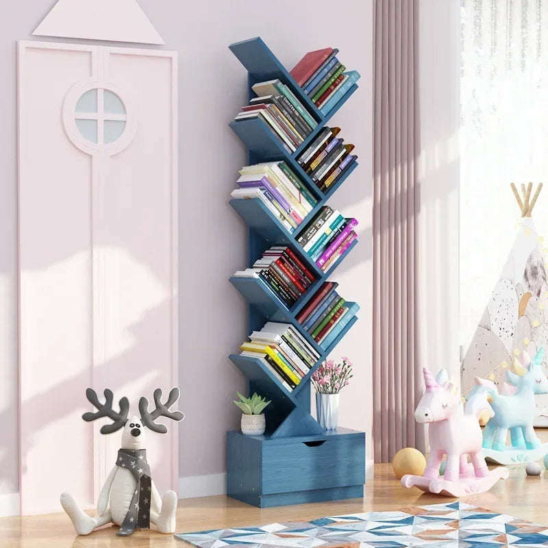 Modern Children's TreeShaped Bookshelf  FloortoCeiling Design, Living Room Storage Bookcase, Innovative Home Library