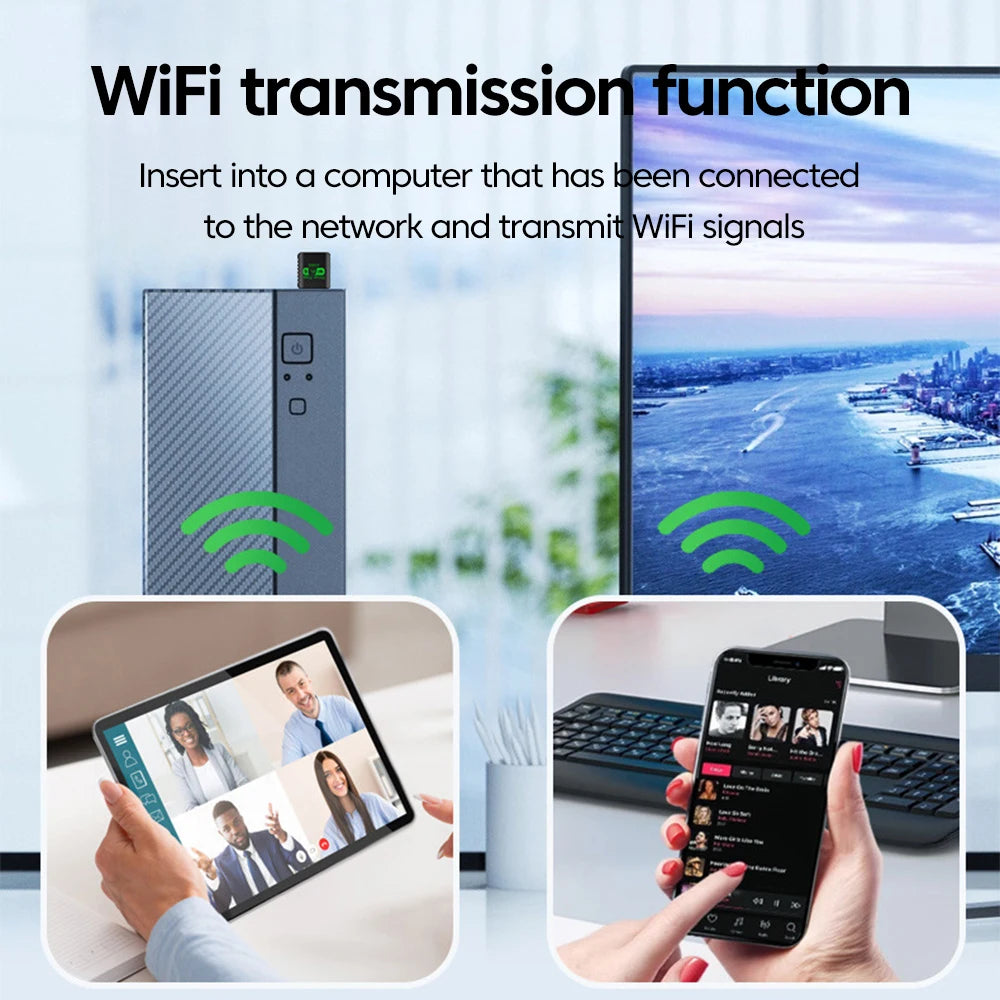 WiFi 6 AX900 Bluetooth 5.4 WiFi USB Adapter Wireless Network Card 2.4G&5GHz Wlan Receiver Signal Receiver For PC/Laptop Win10/11