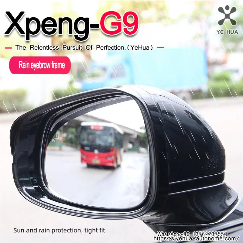 For Xpeng  G9 2023-2025 Car Rearview Mirror Rain Eyebrow Sun Visor Shade Cover  Clear Vision for Rain Car Mirror Accessories