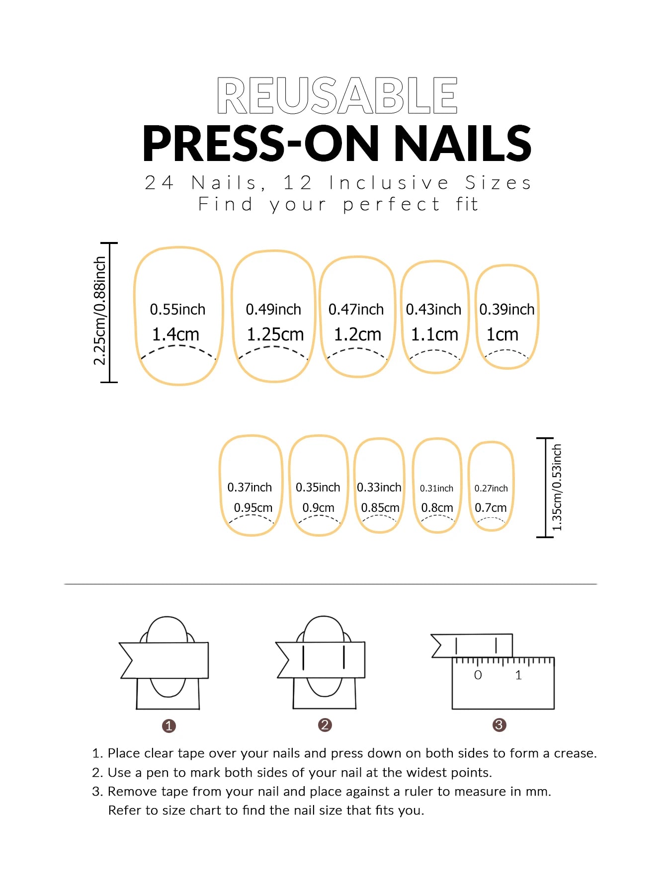 ARTAUG 24PCS Press On Nails Medium White Square Press On Nails Sweet Press On Nails korean press on nails