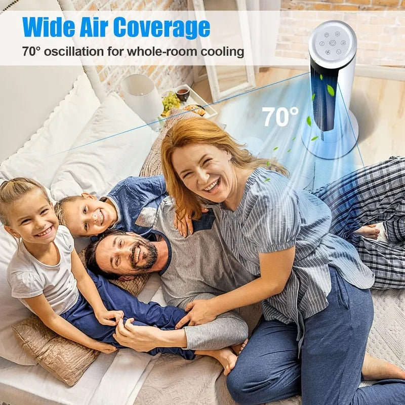 GOFLAME 41" Evaporative Air Cooler Portable, 3-IN-1 Oscillating Tower Fan with Remote Control, 3 Wind Speeds and 3 Modes