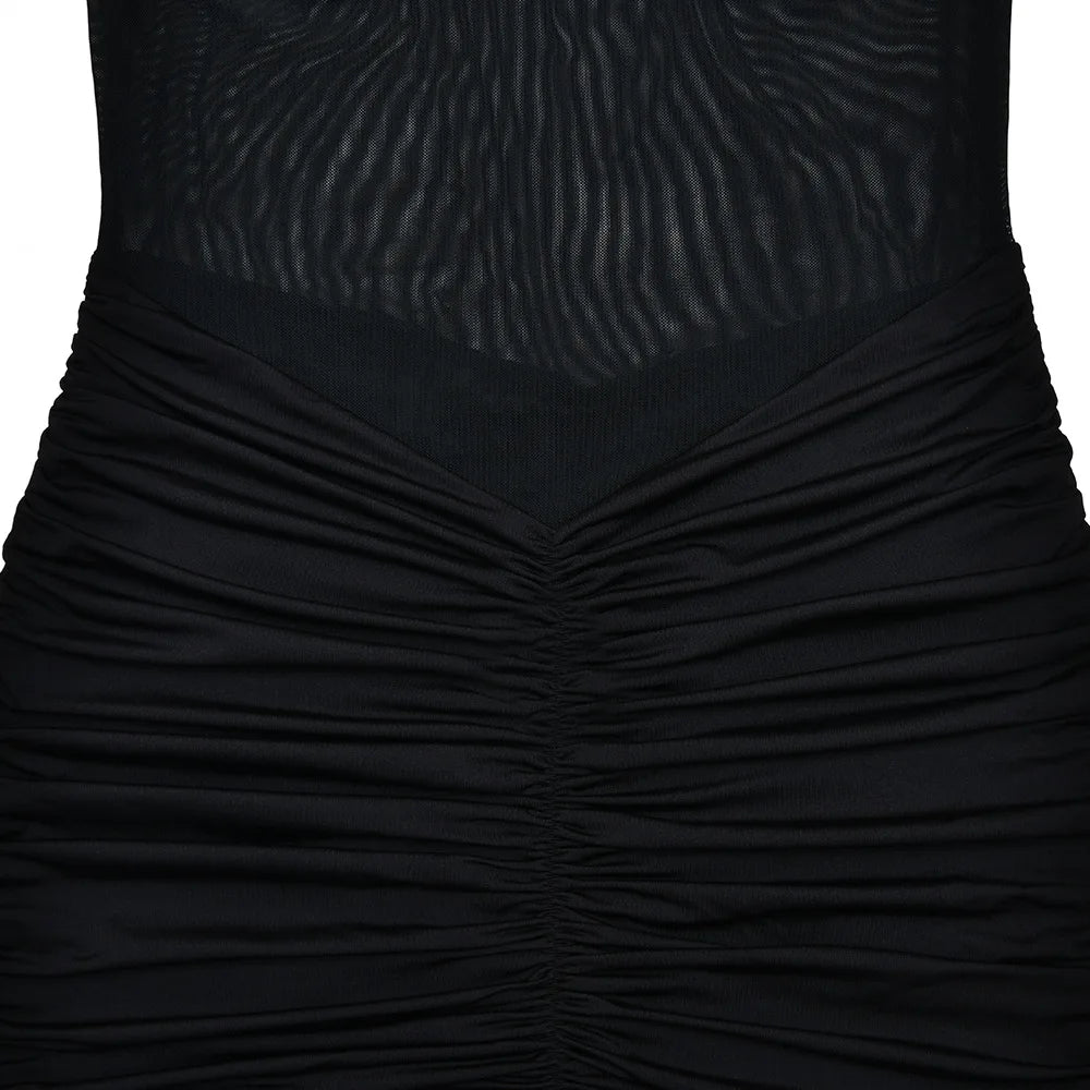 Ladies Summer Elegant Evening Party Dress Women Sleeveless Backless Side Slit Mesh Long Dresses Woman Clothes Birthday Clubwear