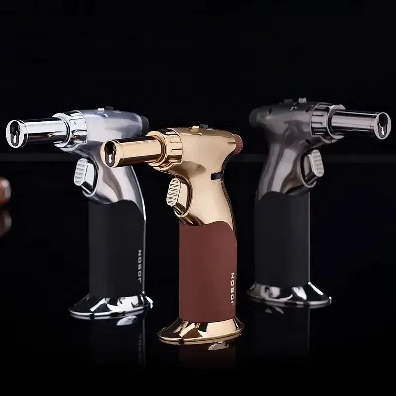 JOBON Metal Creative Double Fires Gas Torch Lighter Jet Flame Switching Open Flame Safety Lock Switch BBQ Cigar Lighters Smoking