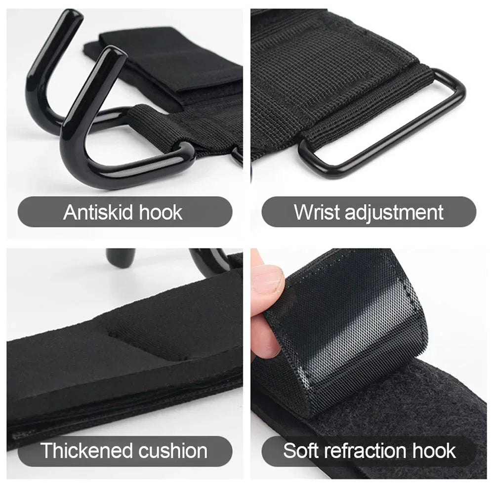 Lifting Power Hook Wrist Strap Heavy Duty Weight Lifting Hooks with Padded Gym Sports Strength Training Horizontal Bar Exercise