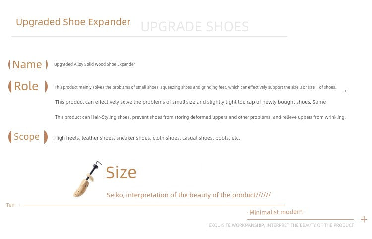 Solid Wood Shoe-Expansion Tool Men's and Women's Universal Shoe Stretcher Support Large Expander Width Expander Adjustable Shoe Stretcher Tool to Make Shoes Bigger