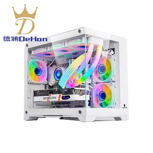 Suitable for Lonely Brave Full-side Transparent White Sea View Room MATX ITX Computer Case 240/360 Water Cooling