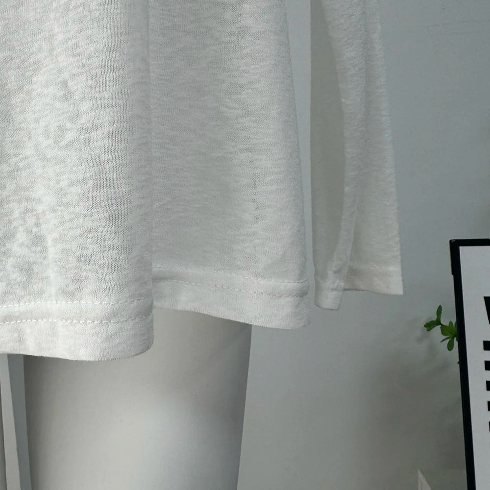 Hirsionsan 2025 Basic soft  T Shirts Women Summer autumn Long Sleeves Loose Bottom Tees Ladies Casual Knitted Soft Woman Tops