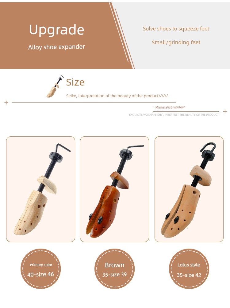 Solid Wood Shoe-Expansion Tool Men's and Women's Universal Shoe Stretcher Support Large Expander Width Expander Adjustable Shoe Stretcher Tool to Make Shoes Bigger