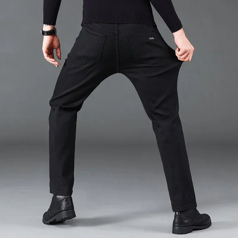 Fashion Men Jeans Stretch Straight Leg Casual Slim Fit Denim Pants Male Brand Luxury Design Business Classic Trousers Large Size