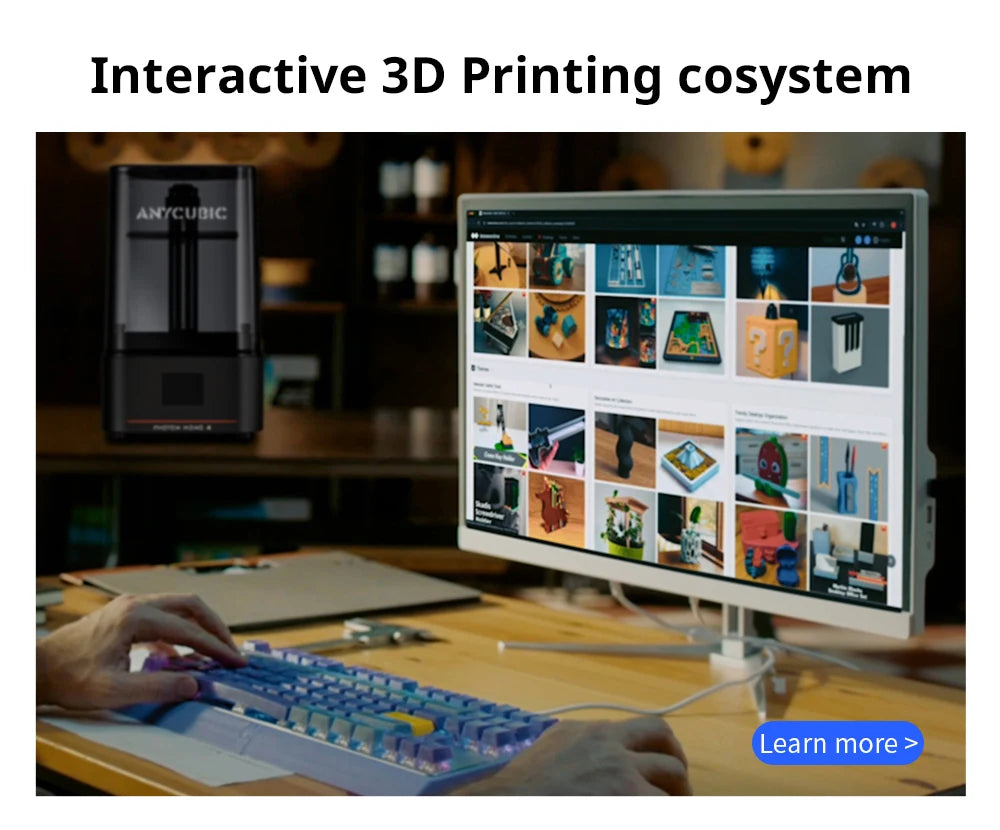 ANYCUBIC Photon Mono 4 LCD UV Resin 3D Printer with 7" 10K high-definition screen High-Speed 3D Printing Size 153×87×165mm